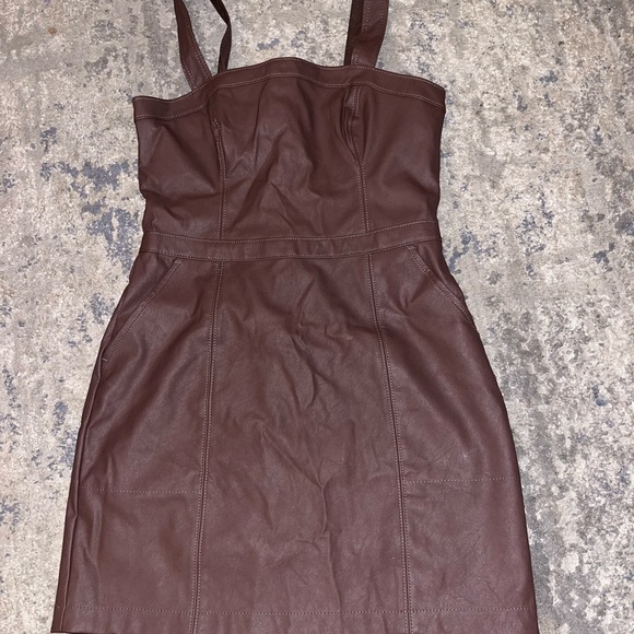 Abercrombie and Fitch Pinafore Brownish Burgundy Dress - Picture 2 of 3